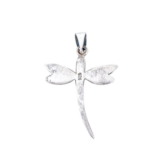 Vintage Sterling Silver 925 | Marcasite Dragonfly Pendant - Picture 4 of 7
